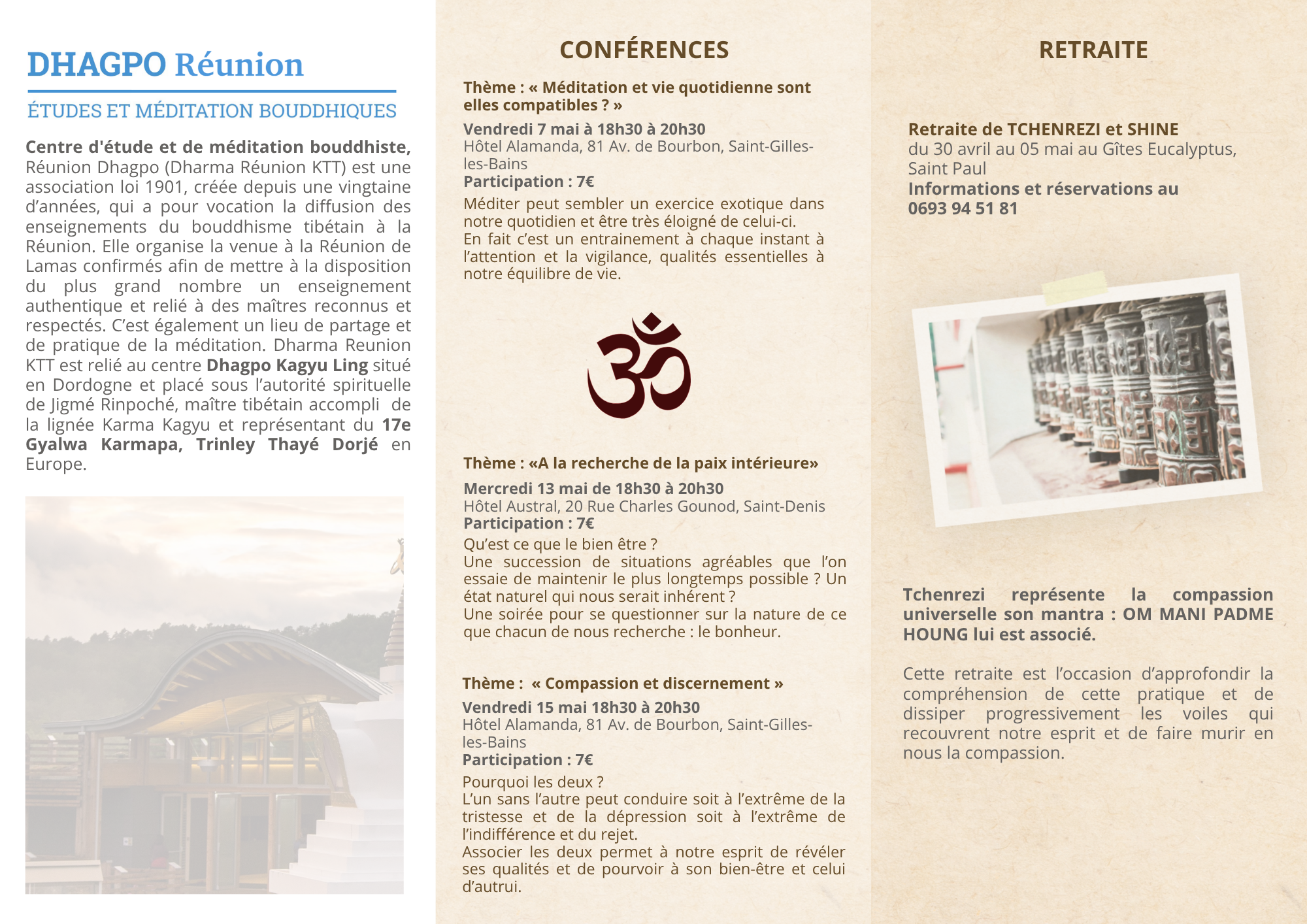 programme lama namdak enseignant boudhisme tibétain la reunion